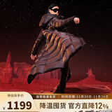 坦博尔鹅绒黑金羽绒服女长款收腰连帽加厚保暖外套TD236890 黑色 165