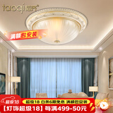 韬齐 欧式吸顶灯客厅现代简约主卧室灯美式阳台灯具 J2014-小号 直径30CM 不带灯泡