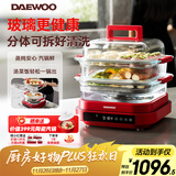 大宇（DAEWOO）【万食电蒸锅】加厚高绷玻璃 多功能炖蒸煮一体蒸汽锅分体可拆洗不锈钢S31-SE-FGH