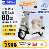 小刀电动车 60V20Ah铅酸电动摩托车智荟蓝牙解锁72V电摩踏板电瓶车 60V/靠背-芦灰绿-续航约80KM
