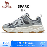 骆驼（CAMEL）男鞋厚底增高缓震老爹休闲运动鞋子 K15CX4L4018 荞麦灰 42