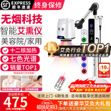 鸿益德艾灸仪器一体机无烟家用熏蒸仪美容院全身温养理疗仪烤电艾炙灯 白色脉冲刮痧至尊款-十二核四面加热