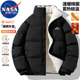 NASA MARVEL棉衣男冬季棉服男情侣装外套面包服加厚宽松百搭休闲 黑色 L