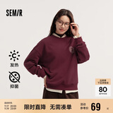森马（Semir）[商场同款]女oversize发热抗菌2024冬季绣花抓绒上衣101724116004