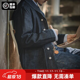 马登工装 新复古回潮水洗丹宁夹克阿美咔叽养牛猎装牛仔翻领外套男秋 牛仔蓝 L