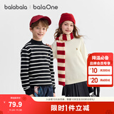 巴拉巴拉童装儿童毛衣2025新款秋冬男童女童中高领毛衫套头针织衫保暖简约 黑色调-209425103102 120