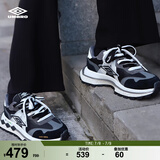 茵宝（Umbro）[罗一舟同款]官方飞船鞋复古休闲鞋男鞋运动鞋厚底女鞋 黑色/烟灰（男女同款） 37