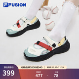 斐乐（FILA）FUSION斐乐玛丽珍凉鞋女鞋新款凉拖魔术贴海螺沙滩鞋 雪白/港灰绿-SH 36