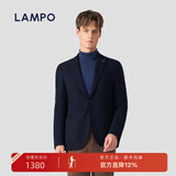 蓝豹（LAMPO）【可脱卸羽绒内胆】鹅绒内胆秋冬休闲西服男士羊毛混纺西装单西 深蓝色 54 (185/108)