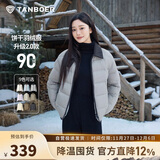 坦博尔轻薄羽绒服女短款翻领宽松舒适衬衫式女士外套夏云灰 160