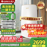 格力（GREE）【全屋一机搞定】除湿机家用抽湿机除潮防霉吸湿器40升/天单间≤72㎡智能控湿干衣抽湿器DH40EH