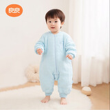 良良（liangliang）婴儿睡袋夏季空调房防踢被宝宝纯棉可拆袖儿童睡袋 芬格蓝·秋冬款【适合15-20℃】 S（建议身高60-75cm）