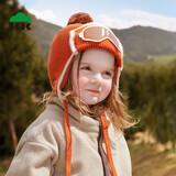 Kocotreekk树儿童帽子原纱发热秋冬帽超大护耳针织帽加厚