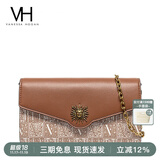 VANESSA HOGAN VH女包太阳神系列贝伦信封包轻奢斜挎包链条包生日礼物送女友 黄棕色
