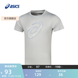 亚瑟士ASICS运动T恤男子跑步短袖透气舒适运动上衣 2011D076-001 灰色 S