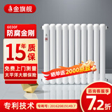 金旗舰暖气片家用钢制水暖壁挂式全屋暖气定制集中供暖自采暖立式散热器 防腐金刚60F-高600mm 6分口