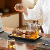 忆壶茶茶具套装泡茶壶茶水分离办公室专用一人饮玻璃喝茶杯整套带茶盘