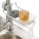 家の物语（KATEI STORY）日本海绵沥水架不锈钢抹布收纳厨房洗碗水槽池水龙头窄边置物架 不锈铁水龙头置物架