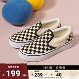 VANS范斯童鞋官方 Slip-On棋盘格亲子款舒适一脚蹬中大童帆布鞋 黑白棋盘格 34码 实测内长21cm