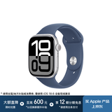 Apple/苹果 Watch Series 10 智能手表GPS+蜂窝款46毫米银色铝金属表壳丹宁色运动型表带M/L MWYG3CH/B