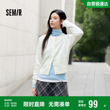 森马（Semir）森柔|针织开衫女冬季短款绞花肌理圆领毛衫打底上衣101724106001