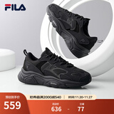 斐乐（FILA）跑步鞋老爹鞋男子跑步鞋MARSⅡ火星二代情侣款复古运动鞋休闲鞋 黑-BK-F12M141116F 40.5