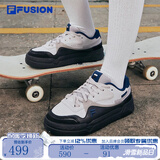 FILA FUSION斐乐潮牌滑板鞋女鞋低帮休闲鞋BANK休闲板鞋 魅影黑-WPX 37.5