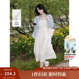 茵曼（INMAN）章若楠同款欧若风天丝薄开衫女装衬衫2025夏季新品长袖衬衣 吊带裙田园杏-18322336 M