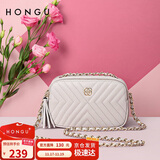 红谷女士包包斜挎包菱格链条包牛皮单肩包流苏包小包  生日礼物送女友