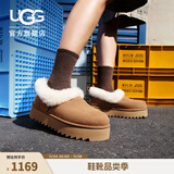 UGG秋季女士舒适茸茸毛鞋领厚底圆头休闲懒人毛毛鞋 1166733 CHE | 栗色 37 鞋款偏小，建议拍大一码