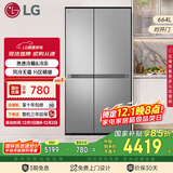 LG大容量节能家用664L电冰箱对开门风冷无霜双开门速冻恒温多重冷流国家补贴以旧换新S674MPY11D