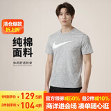 耐克(NIKE)春夏男短袖T恤 纯棉 运动休闲 经典简约 DC5095-063 灰色S