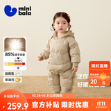 迷你巴拉巴拉连体羽绒服男女童宝宝冬季加厚三防萌趣动物毛绒帽羽绒连体衣