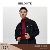 巴鲁特（Brloote）双面呢夹克男高品质休闲拉链翻领工装贴袋羊毛外套 黑色 175/96A