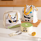 摩登主妇保鲜盒超轻玻璃饭盒保温袋便携出游专用碗保鲜便当带饭餐盒-熊猫