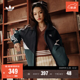 adidas经典宽松运动夹克外套男女春季阿迪达斯官方三叶草 黑色/绿色/白色   L  