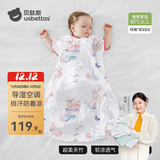 贝肽斯婴儿睡袋夏季空调房宝宝睡袋新生儿童一体防踢被幼儿防惊跳纱布被 【短袖】（前2后2  30℃+）赤兔 L码 建议身高80-95cm年龄1.5-3岁