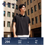 Rapido【新品】雳霹道2025新款男子舒适透气T恤休闲印花POLO衫CN4242P01 黑色 XL 180/96A