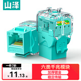 山泽 六类网络模块 CAT6千兆免打网线面板模块 RJ45水晶头母座电脑网口插座连接头直通头 TM06