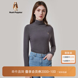 暇步士（Hush Puppies）女装秋中高领长袖打底衫T恤 129中灰 L