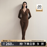 嫚熙（EMXEE）超皮孕妇秋衣秋裤套装秋冬哺乳月子服保暖内衣 焦糖色带罩杯【中暖发热珍珠绒】 L