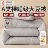 洁丽雅被子春秋被加厚被子棉被大豆纤维被单双人被子被褥加厚春秋四季 绅士灰【A类升级 21%大豆】 200*230cm/8斤加厚冬被