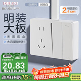 德力西（DELIXI）明装开关插座面板 CD158系列 二位双控开关带10A五孔插座