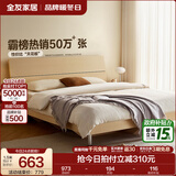 全友家居现代简约高箱储物收纳床主卧1.8米x2米双人大床家具政府补贴 【原木色 | 高脚】床+302床头柜*1 1.5x2米【爆款+性价比超高】