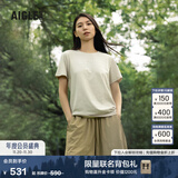 AIGLE艾高轻奢短袖T恤春夏经典款DFT户外速干透汽上衣抗菌女 貂杏色 AT495 L(170/92A)