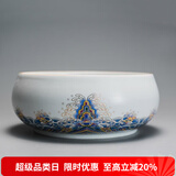 容山堂珐琅彩泡茶杯陶瓷主人杯单杯茶盏公道杯盖碗茶洗壶承茶壶功夫茶具 金丝珐琅彩海浪纹茶洗