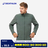 迪卡侬（DECATHLON）摇粒绒外套抓绒衣男保暖户外运动加厚秋绒衣冲锋衣内胆 男款-全拉链-墨绿色 L