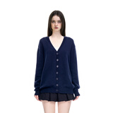 BM上衣针织开衫外套2026新款女外套慵懒风宽松休闲百搭夏秋季空调房 藏青色 均码