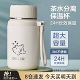 cica保温保冷杯大容量男女士高颜值不锈钢泡茶杯儿童学生冰霸水杯壶子 【8仓速发+不含贴纸杯刷】白色 450ml