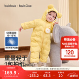 巴拉巴拉童装婴儿连体衣轻薄羽绒服宝宝衣服2025冬装抱衣爬服男童女童萌趣 黄色雪人-白鸭绒 90 cm-充绒量47g